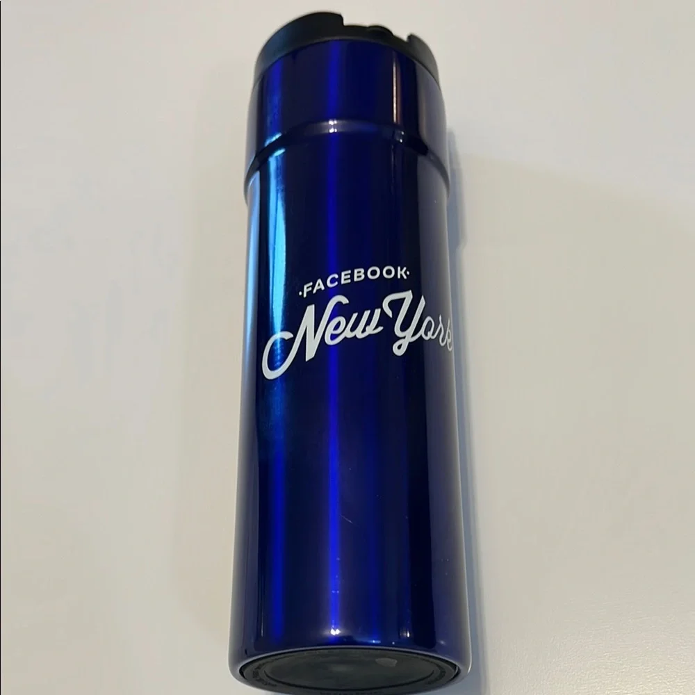 Blue Facebook New York Travel Mug